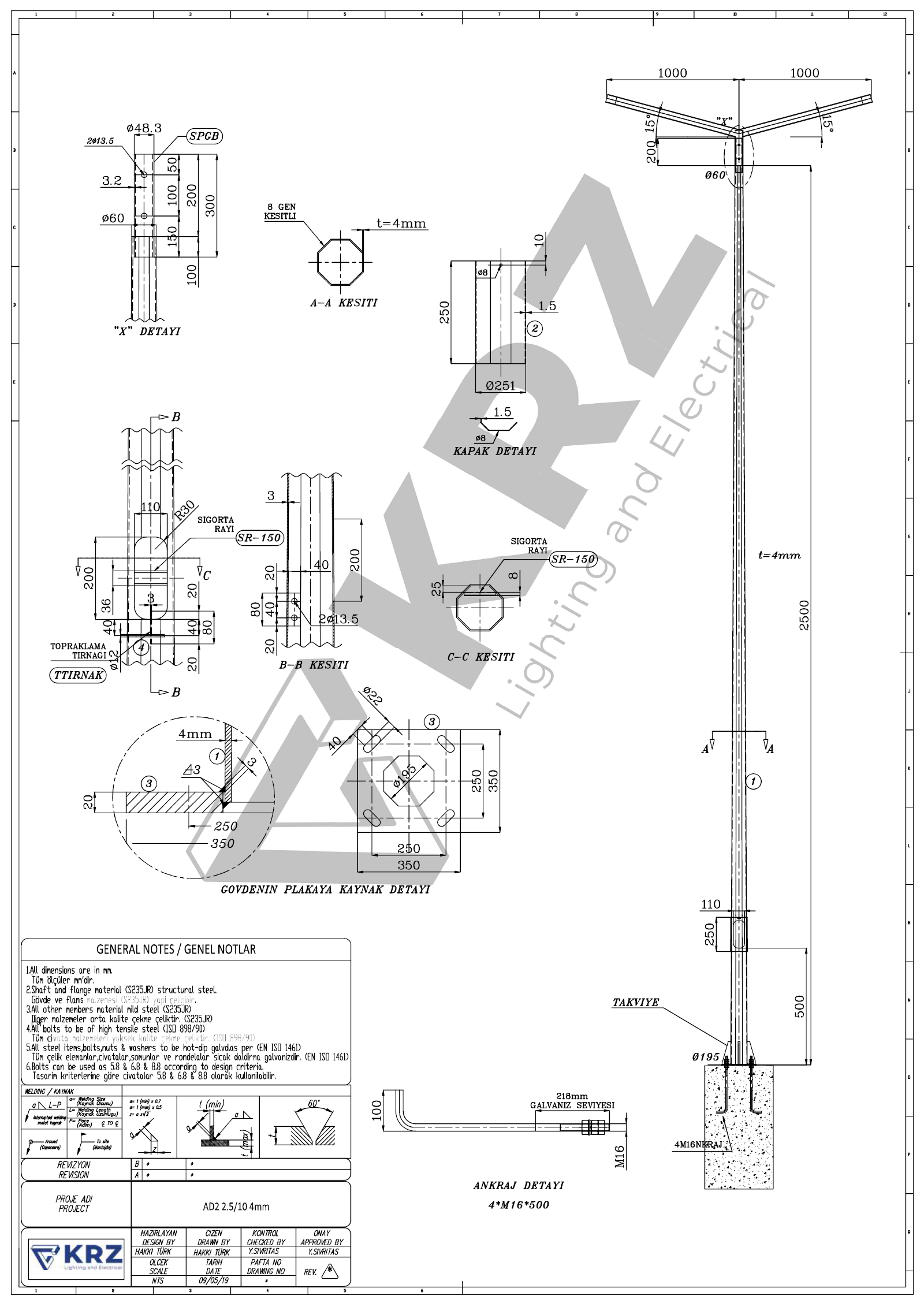 Polygonal Street Lighting Poles KRZ Lighting and Electrical